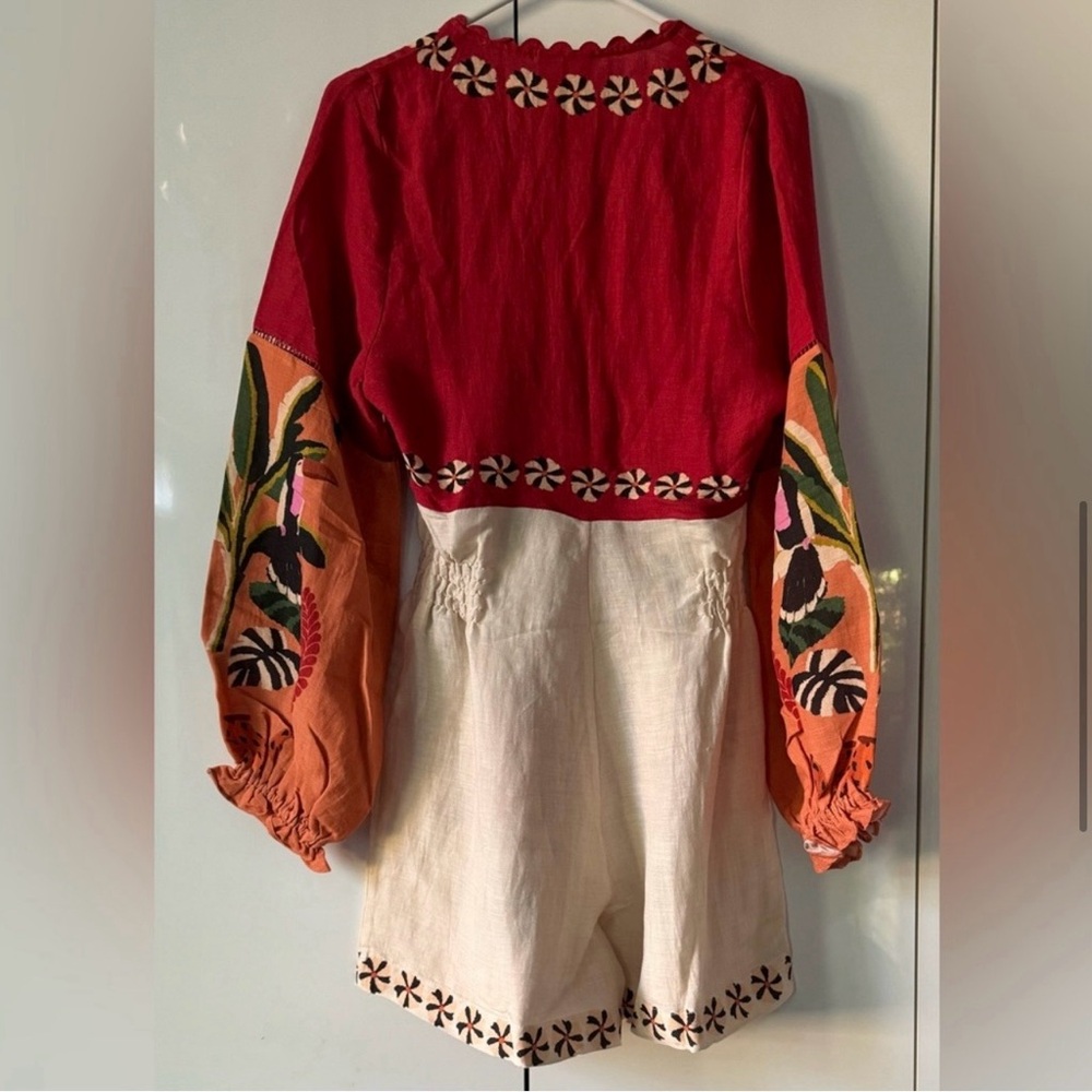 FARM Rio Red and Orange Floral Jumpsuit - Picture 7 of 10